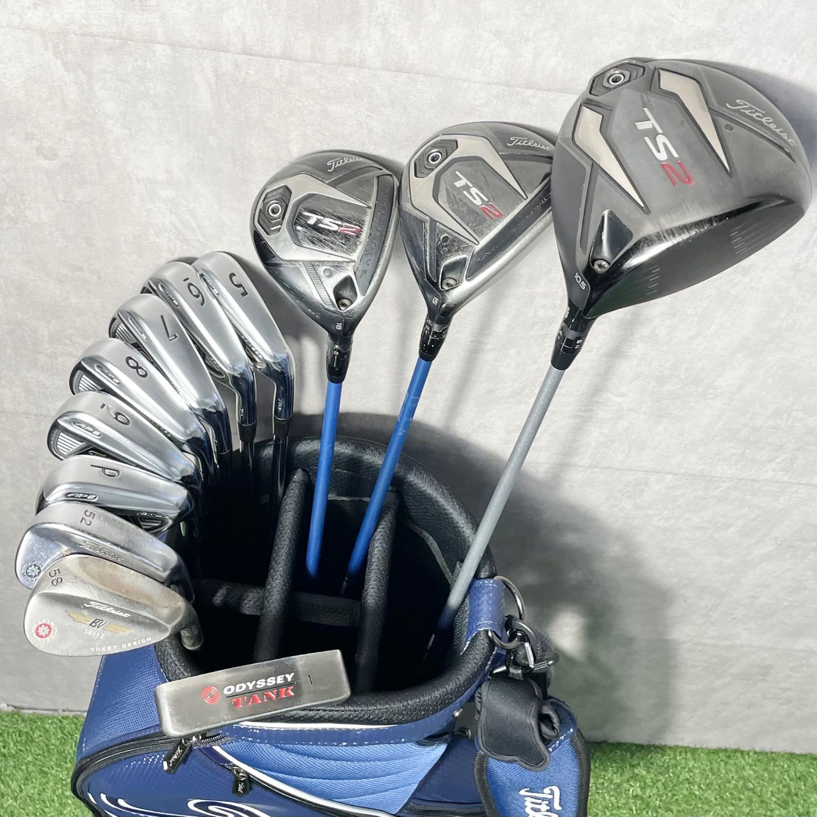 タイトリスト TS2 CB メンズゴルフ 12本 新品キャディバッグ付き S 右 タイトリスト TS2 CB メンズゴルフセット キャディバッグ付 S 12本 右
