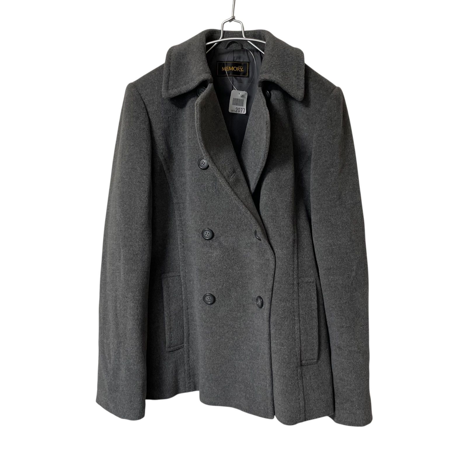 Z1597【美品】MEMORY メモリー ダブルブレストピーコート ウール オン