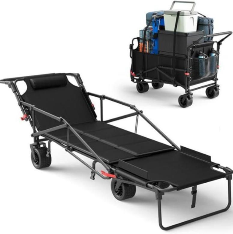 送料無料】多機能屋外ビーチキャンピングカーは横になって折りたたみ式