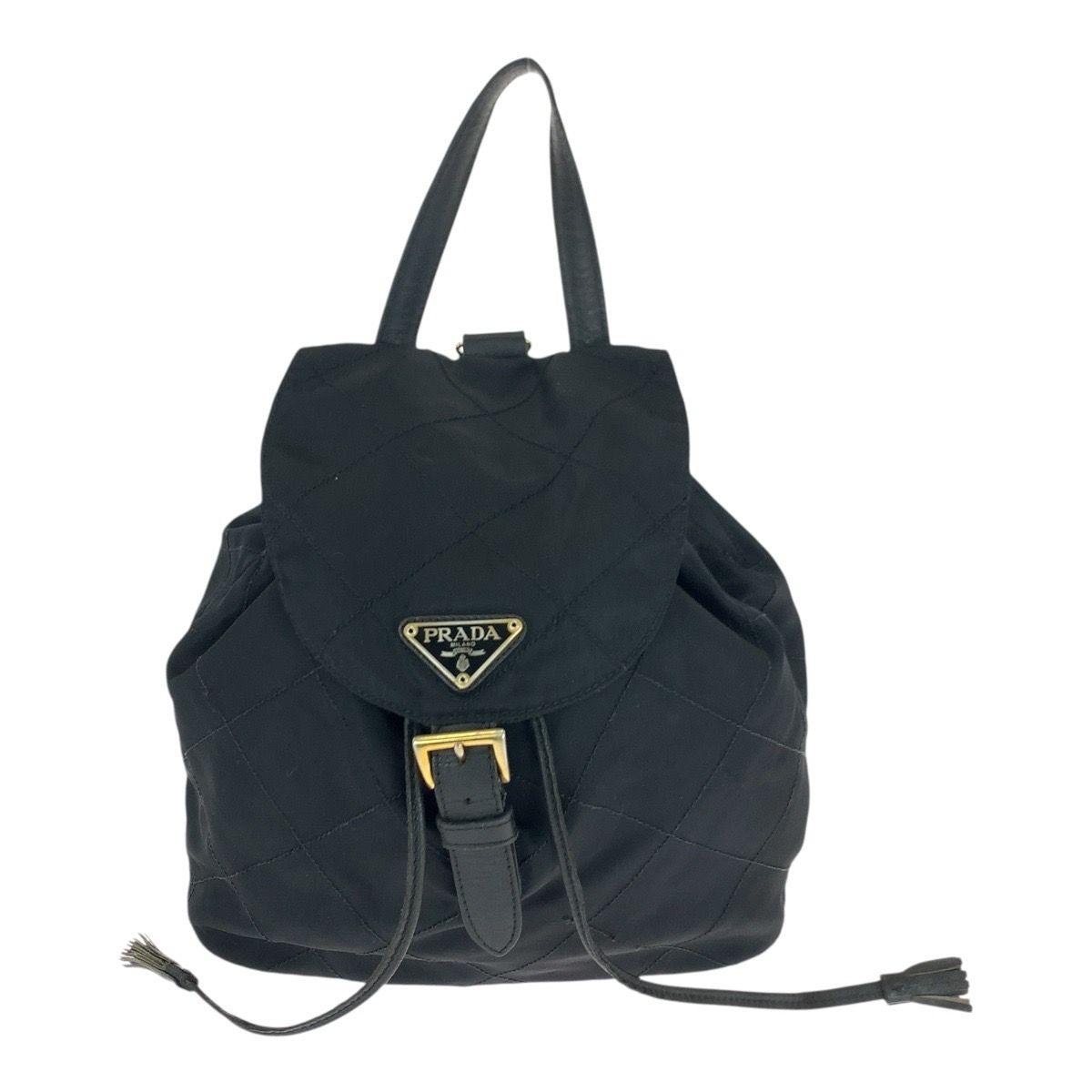 PRADA プラダ テスート キルティング 三角ロゴプレート ブラック