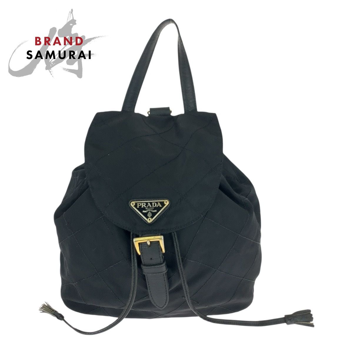 PRADA プラダ テスート キルティング 三角ロゴプレート ブラック