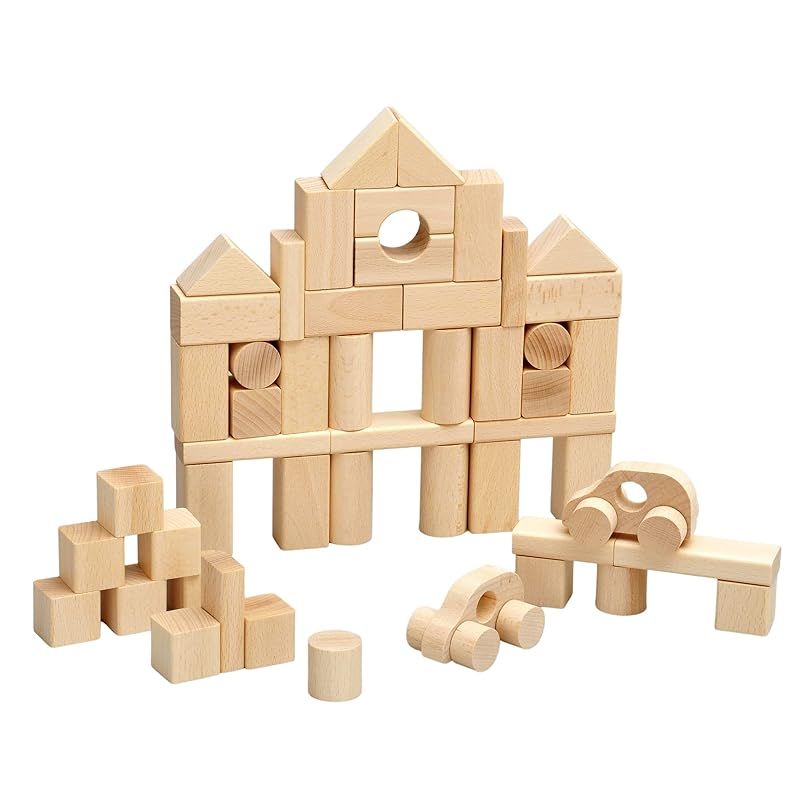 【新品】 酒井産業 郡上八幡のくるま付 日本製 つみ木 | 48ピース 対象年齢 18ヶ月 １歳半 木製 積み木 1