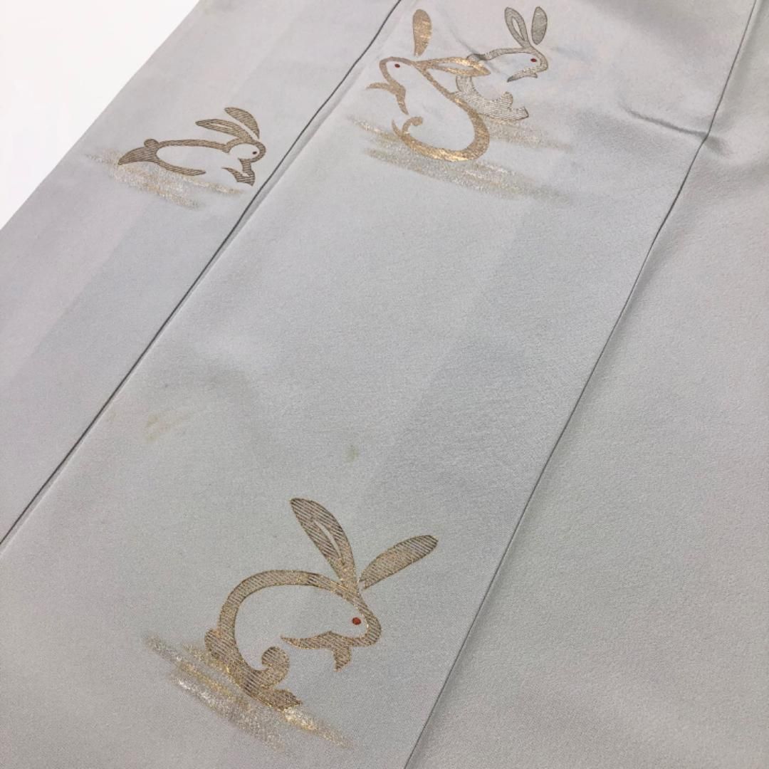 付下げ うさぎ柄 兎 金彩 白鼠色 K-5513 - メルカリ