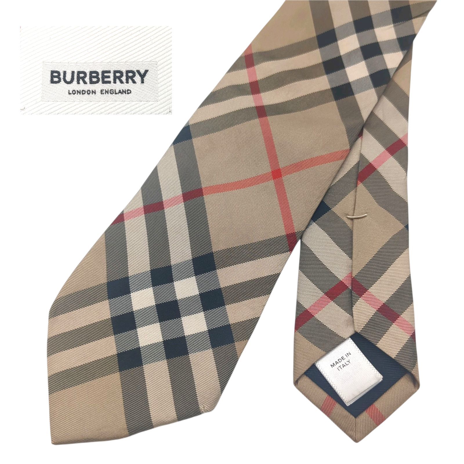 価格変更 【未使用タグ付き・送料無料】 バーバリーズ シルク100 ノバチェック Amazon.co.jp: [BURBERRY] (バーバリー) 新タグ/フリンジ チェック