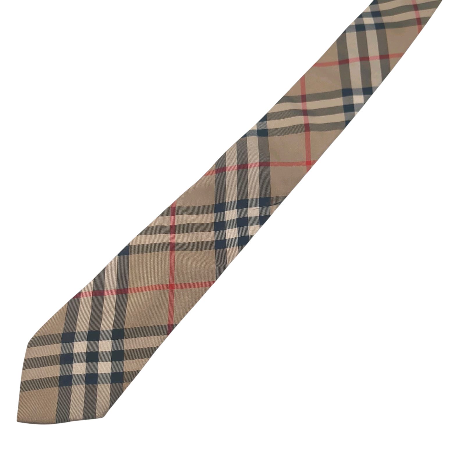 未使用級 バーバリー シルク100% ホースロゴ ノバチェック ネクタイ BURBERRY バーバリー ネクタイ 現行タグ ノヴァチェック シルク100