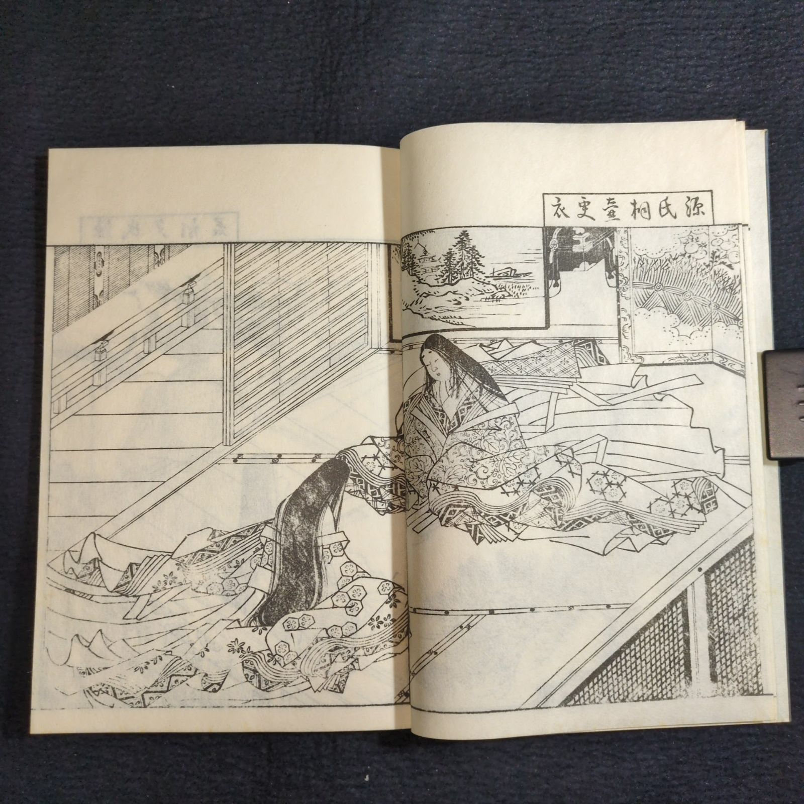 珍骨董♪ 132年前の栃木県の公文書裏打ち 用紙に制作 浮世絵 版画 具足屋 絵入 西川祐信◇絵本 常磐草◇美人画 風俗 復刻 戦前 大正時代物