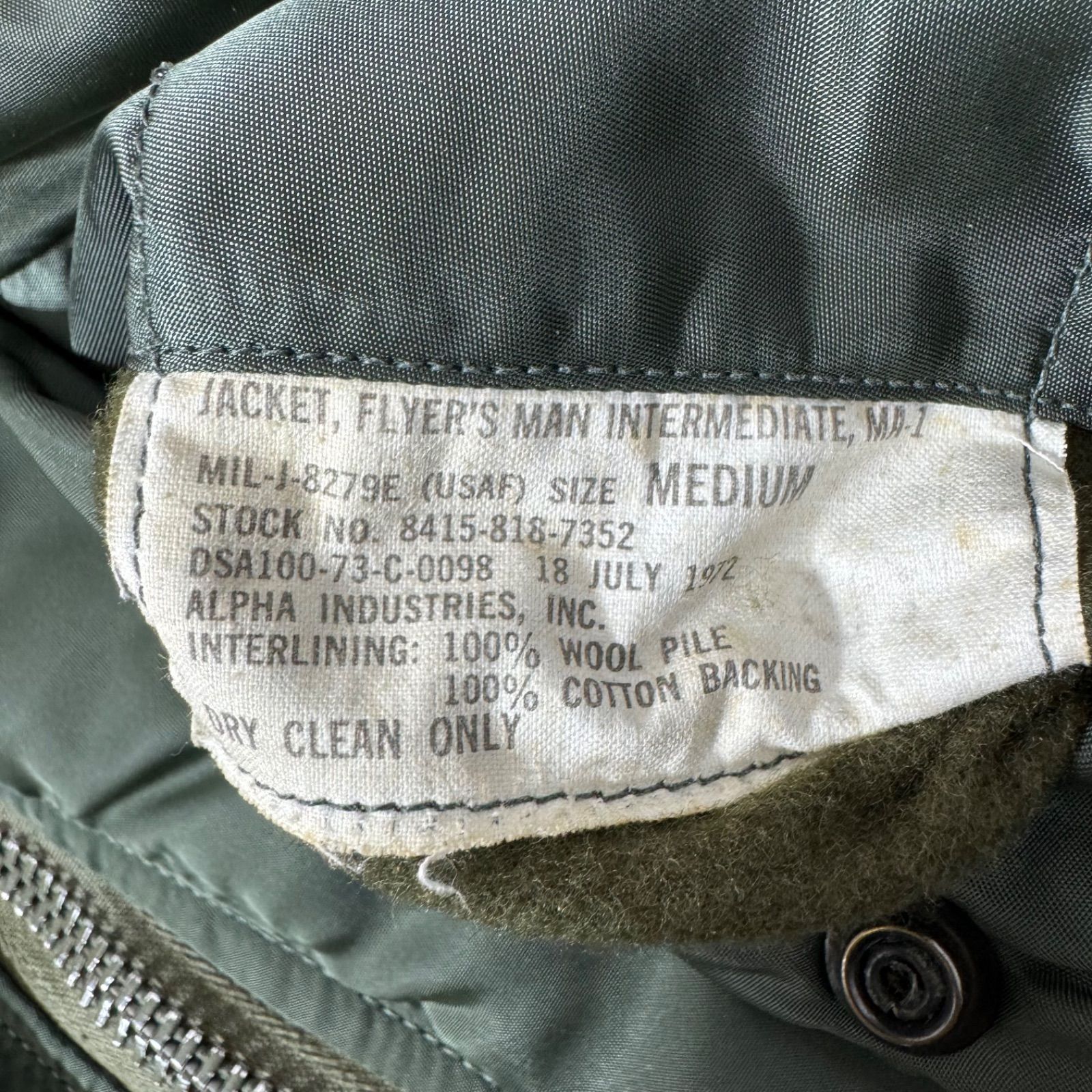 USAF MA-1米軍実物 1973年 ALPHA INDUSTRIES XL - メルカリ