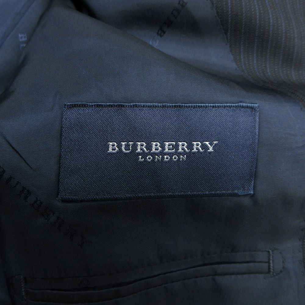 【未使用級】バーバリーロンドン　セットアップ　ウール　2B　ブラック　L　高級感 未使用級】バーバリーロンドン セットアップ ウール 2B ブラック L