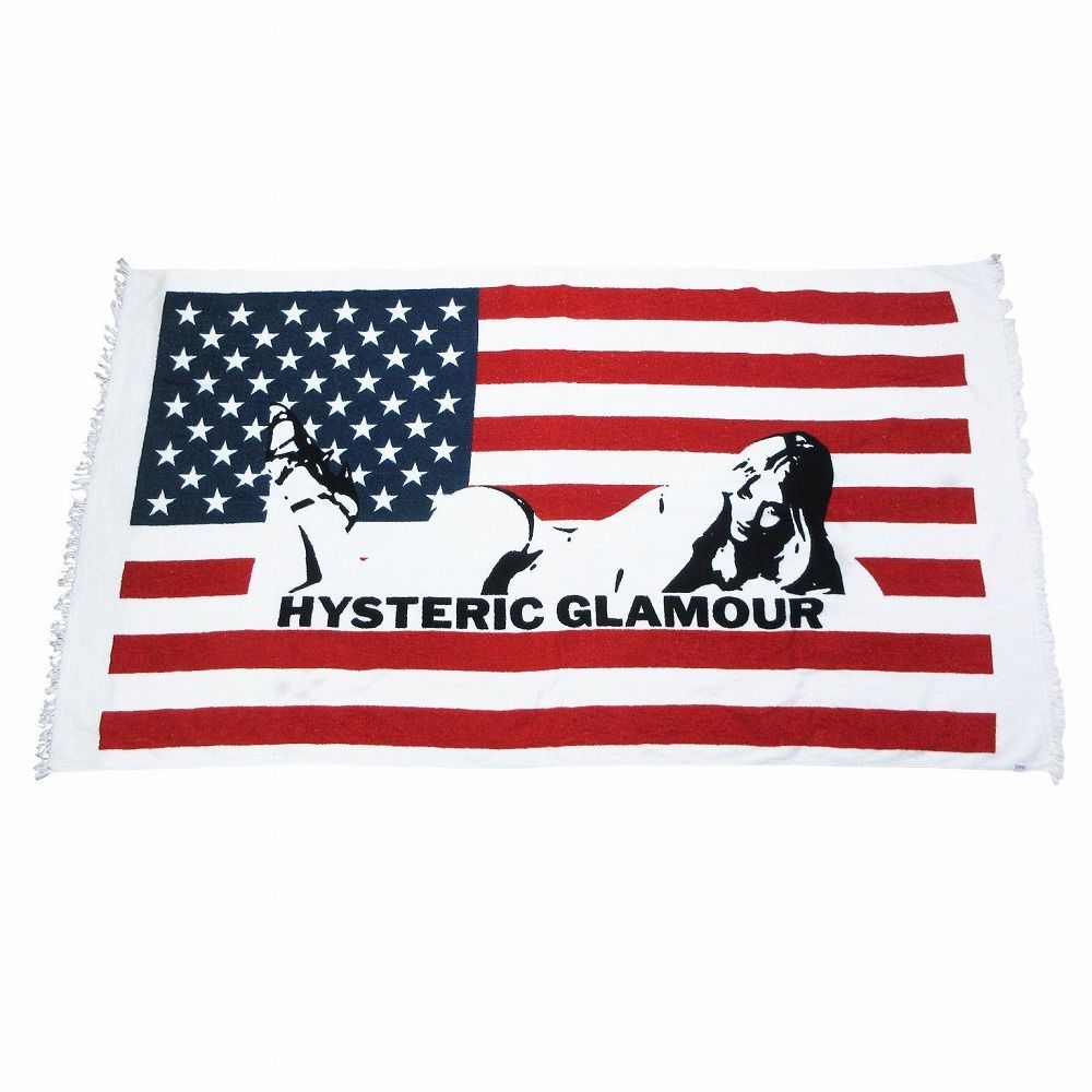 HYSTERIC GLAMOUR WOMEN FLAG WOMAN ビーチタオル フリンジ 大判タオル