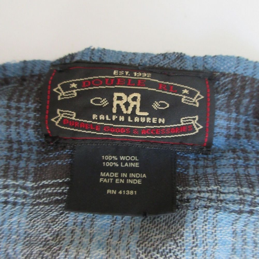 RRL オンブレ チェック 柄 ストール インド製 ウール　ブラウン ラルフ RRL オンブレ チェック 柄 ストール インド製 ウール ブラウン ラルフ