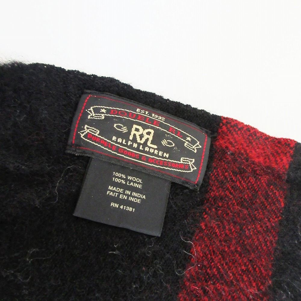 【美品】RRL マフラー スコットランド  ダブルアールエル　 バッファロー RRL ダブルアールエル ラルフローレン ウール バッファローチェック柄