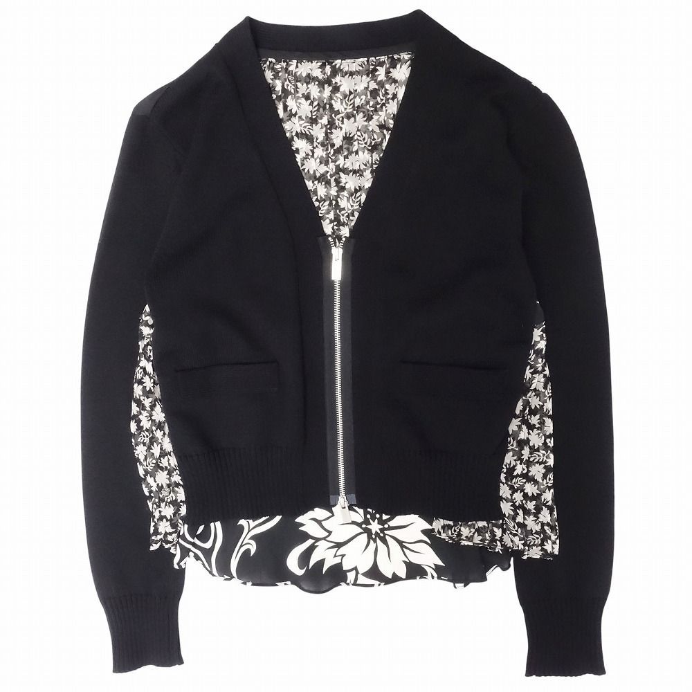 【新品】sacai サカイ フローラル ニット カーディガン 新品】sacai サカイ フローラル ニット カーディガン