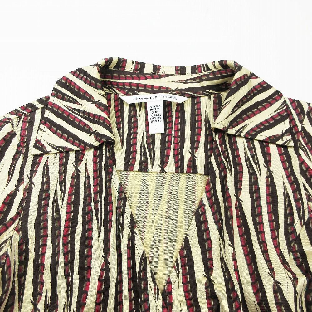 【2】DIANE ♡ ダイアン タグ付 新品 シルク ラップ ワンピース 美品】DIANEvonFURSTENBERG ラップワンピース シルク 2