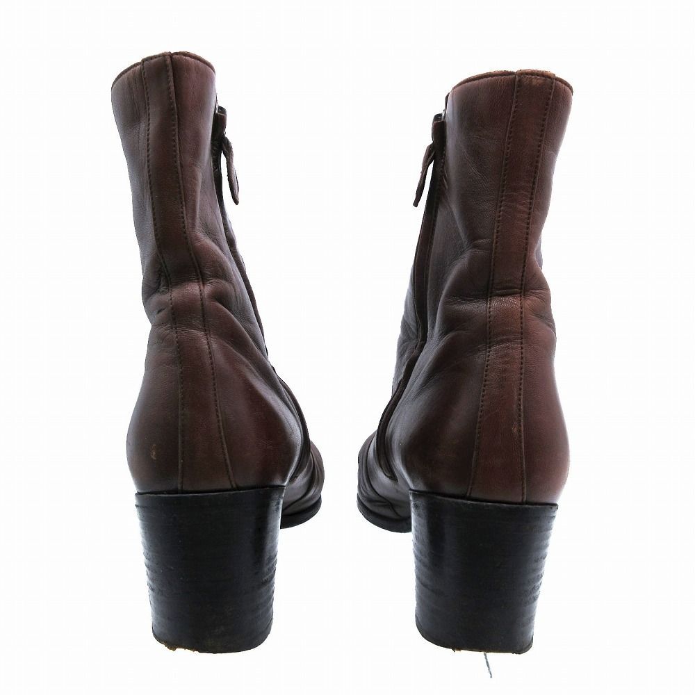 エルメス HERMES レザー ショート ブーツ チャンキーヒール シューズ