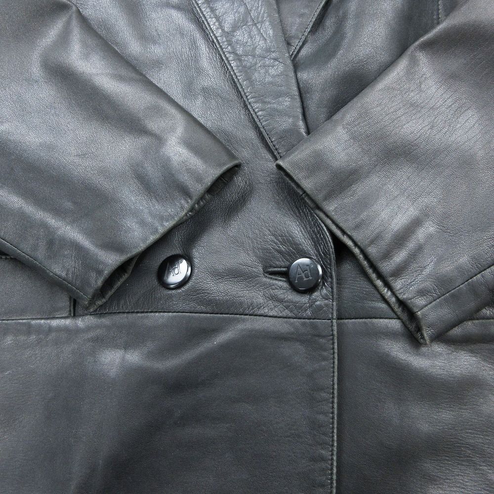 黒 レザーボタンアップジャケット TNT様専用｜ボタンカラーレザー