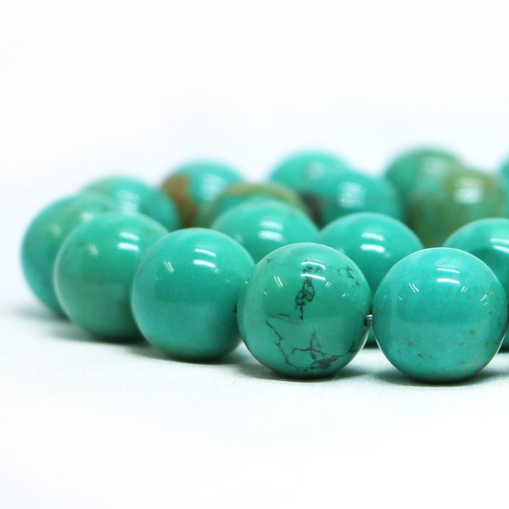 ハウライト マグネサイト ターコイズ(染め グリーン)【丸玉】16mm 数珠