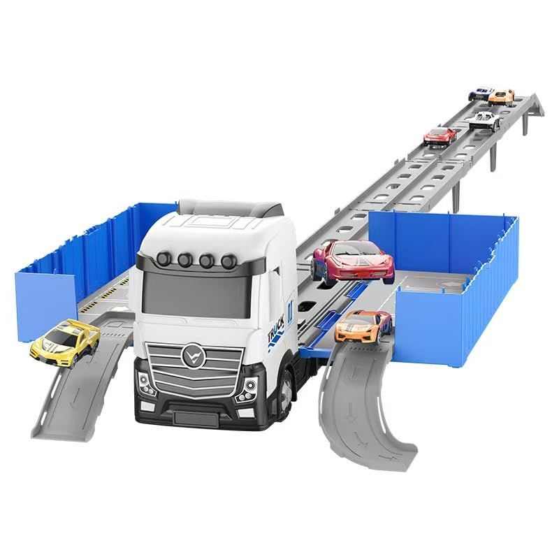 定番，限定セール 【迅速発送】Auoketuo 車 おもちゃ - 建設車両セット 6 (白と青) 0 その他