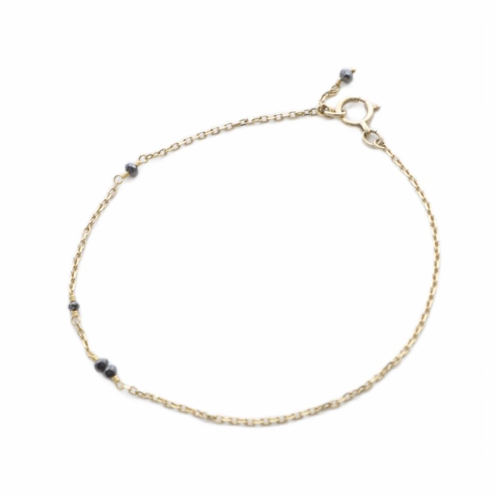 アガット agete オニキス K10 ブレスレット イエローゴールド - メルカリ