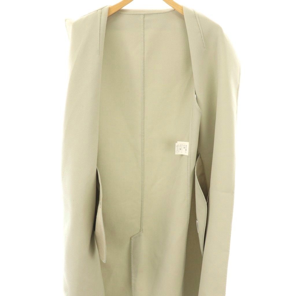 アナイ ANAYI カルゼリバーボタンレスジレ ベスト 前開き ロング 34 緑