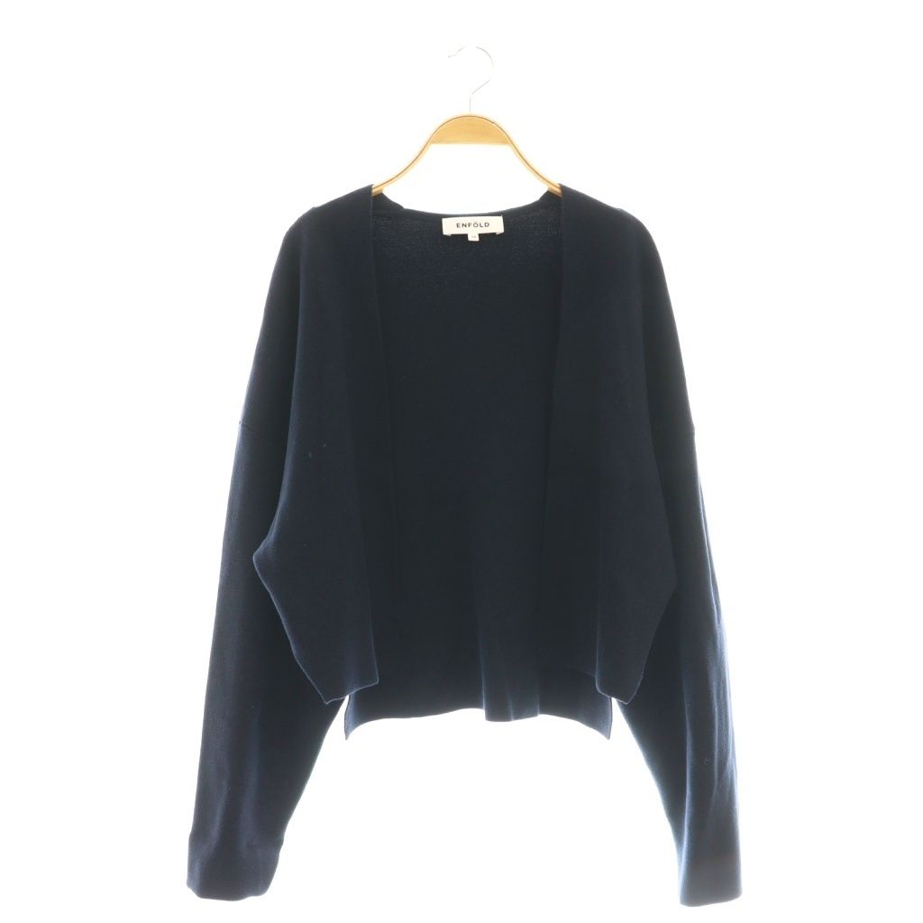 美品✨　ENFOLD ウールリブショートカーディガン クロップド丈　厚手　38 エンフォルド ENFOLD ミラノリブショートカーディガン ニット 38