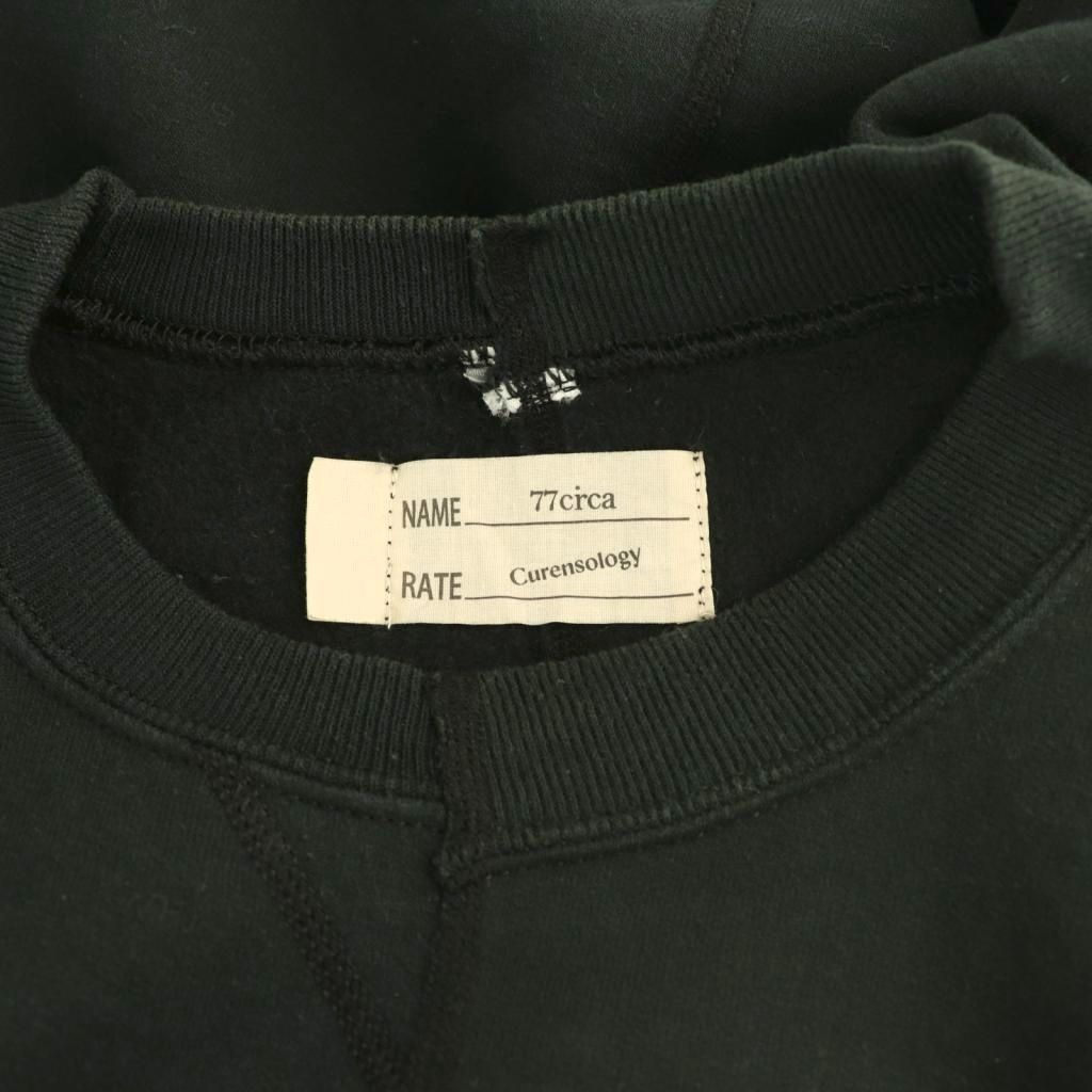 未使用カレンソロジー77circaヴィンテージスウェット　ブラック カレンソロジー Curensology ×77circa ヴィンテージ風スウェット プル