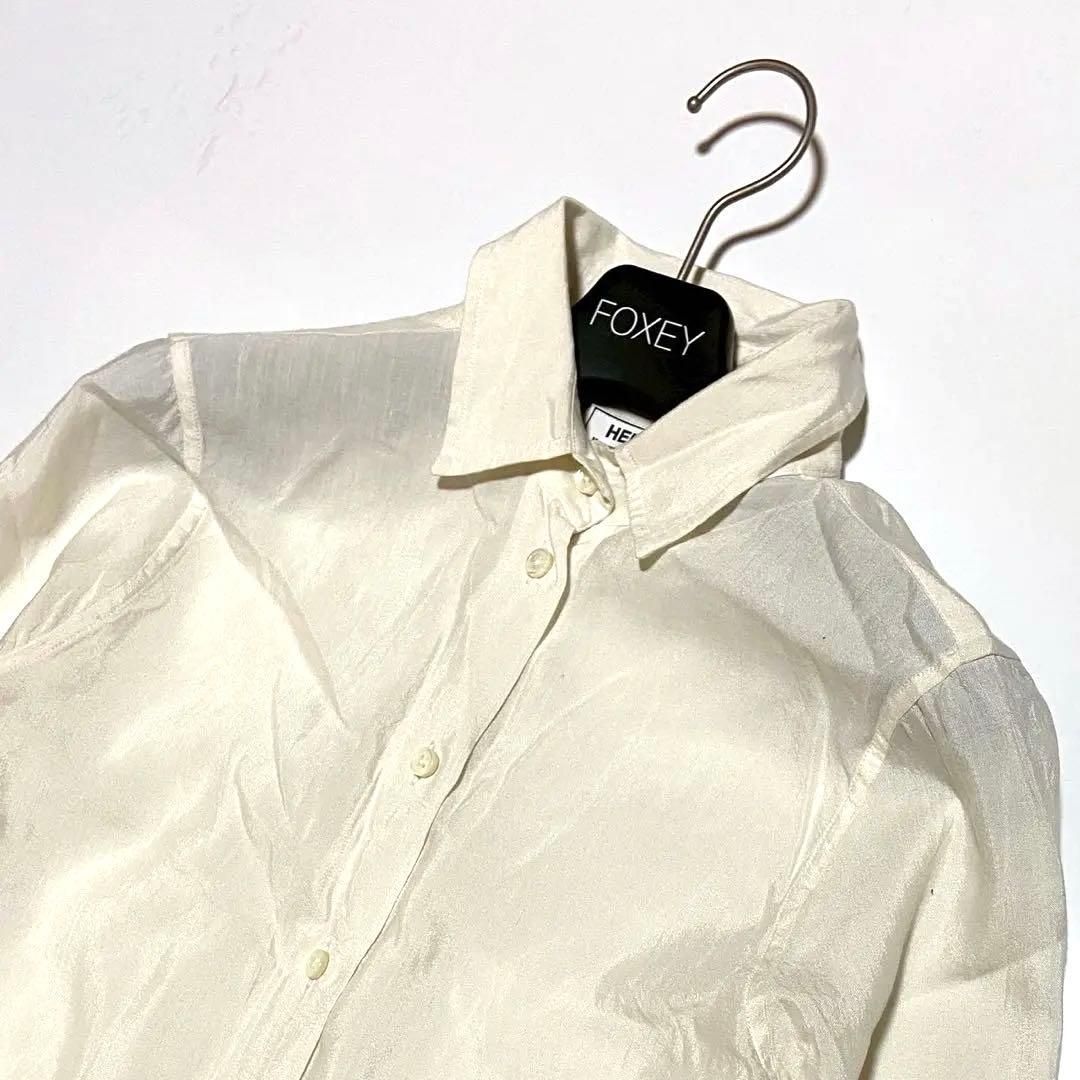 美品♡ マディソンブルー マダムシャツ リネンシルク 麻 ロゴ刺繍 羽織 カーキ 美品♡ マディソンブルー マダムシャツ リネンシルク 麻 ロゴ刺繍 羽織