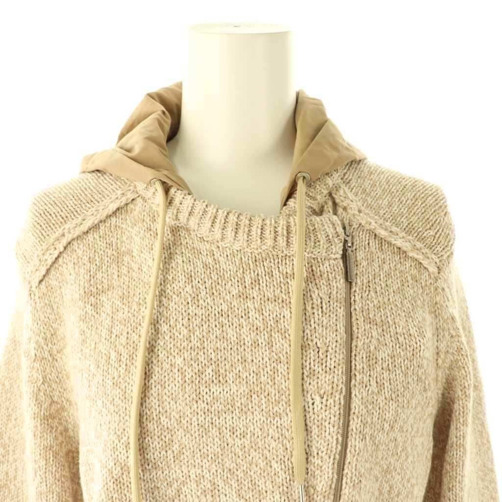 モラビト MORABITO ブラン 25SS フード付き ニット ブルゾン ジップ