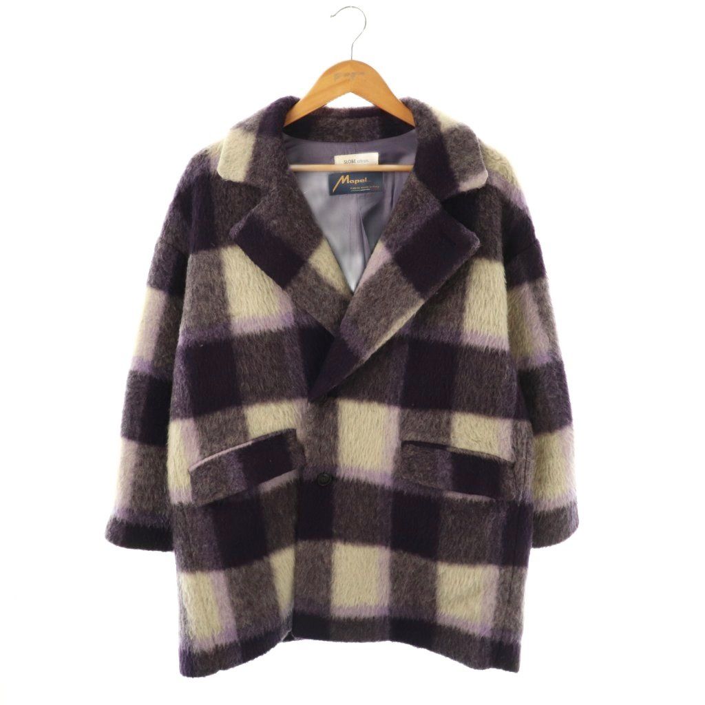 スローブシトロン SLOBE citron. 23AW シャギーチェックショートコート