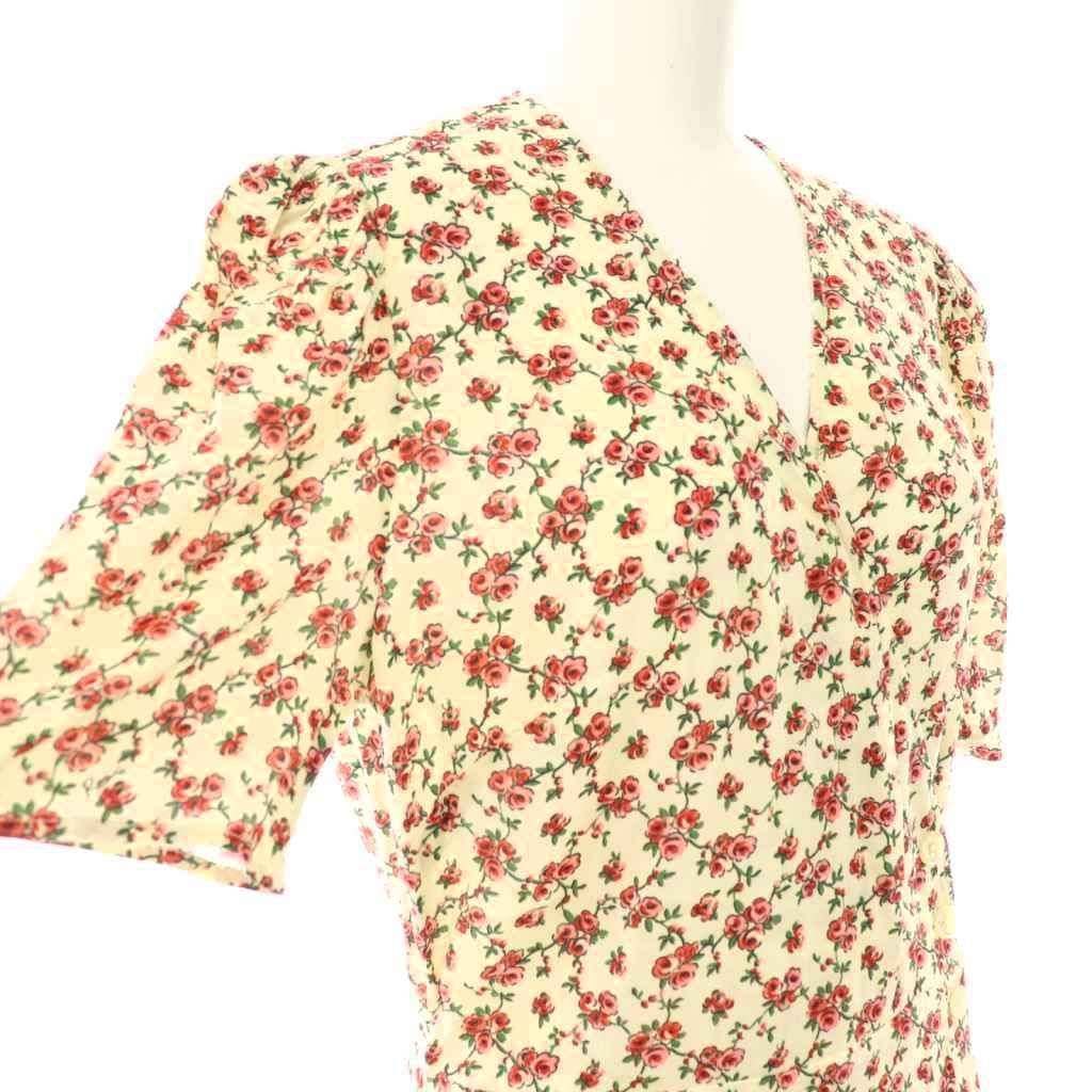 ルージュ Rouge GABIN 花柄 半袖 ラップドレス ワンピース 38