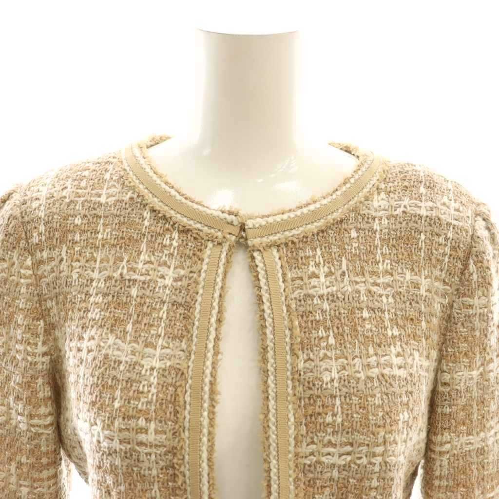 フォクシーニューヨーク FOXEY NEW YORK ニットジャケット ノーカラー