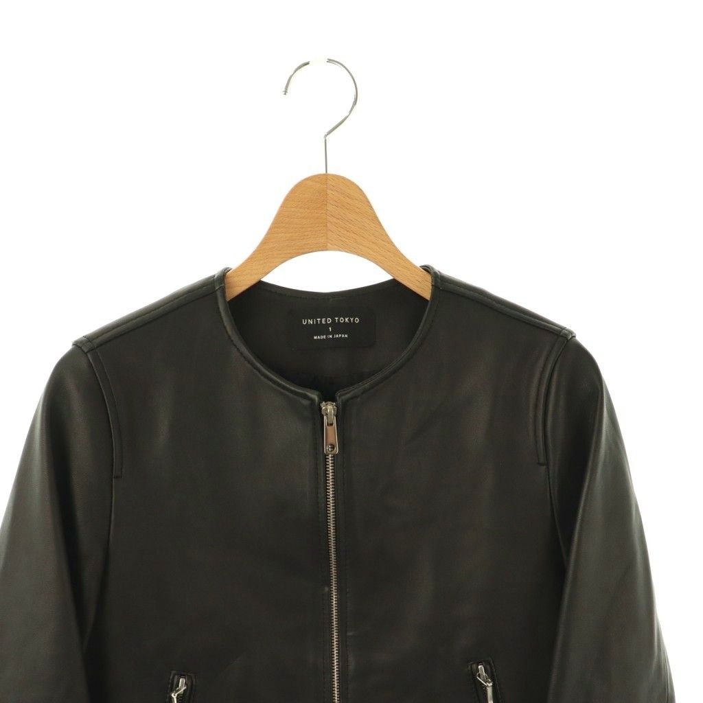 ユナイテッドトウキョウ UNITED TOKYO レザージャケット ノーカラー 革