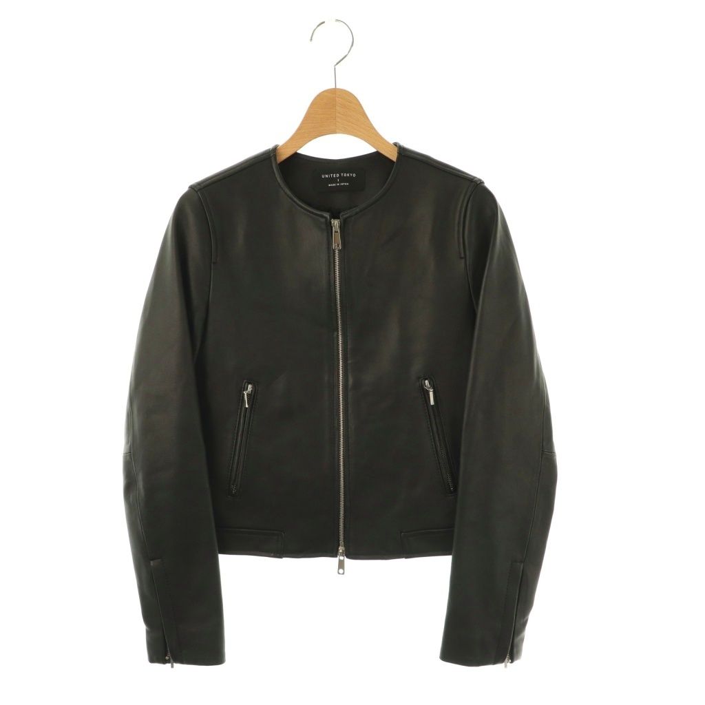UNITEDTOKYO ユナイテッドトウキョウ シープスキンレザージャケット L ユナイテッドトウキョウ UNITED TOKYO レザージャケット ノーカラー 革