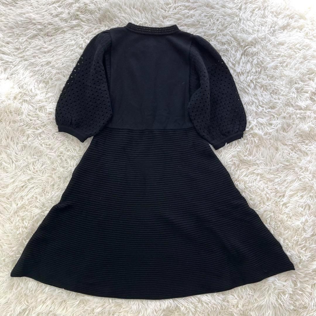 美品 FOXEY フォクシー ニットワンピース ウール カシミヤ リブニット