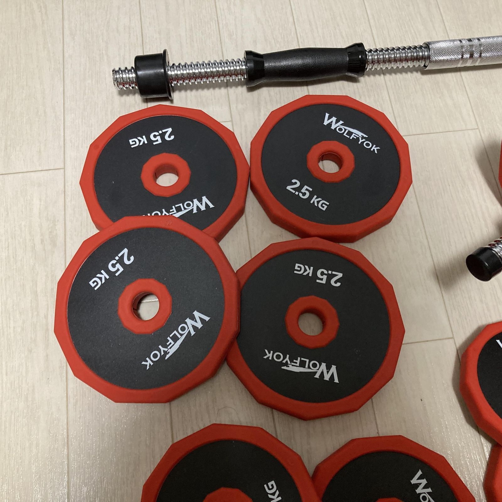 WOLFYOK ウルフヨック ダンベル バーベル 可変式 プレート 合計37kg