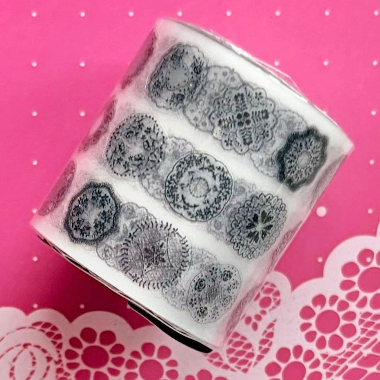 PET 蕾丝圈-黑 ダイカット 4.5cm×5.25m 海外マスキングテープ 海外