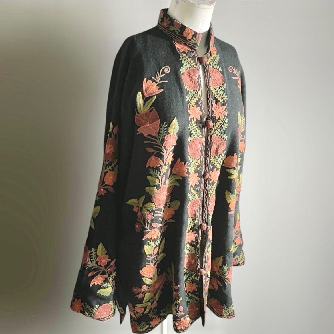 USA ヴィンテージ チャイナシャツ 刺繍 マンダリン アメリカ ビンテージ