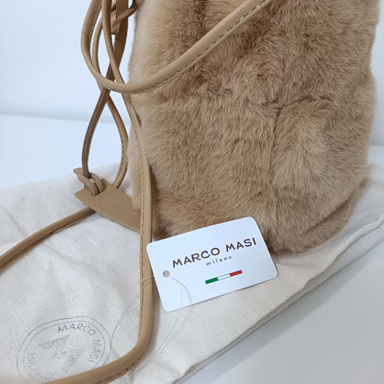 タグ付未使用 MARCO MASI マルコマージ ミニバッグ エコファー 巾着 