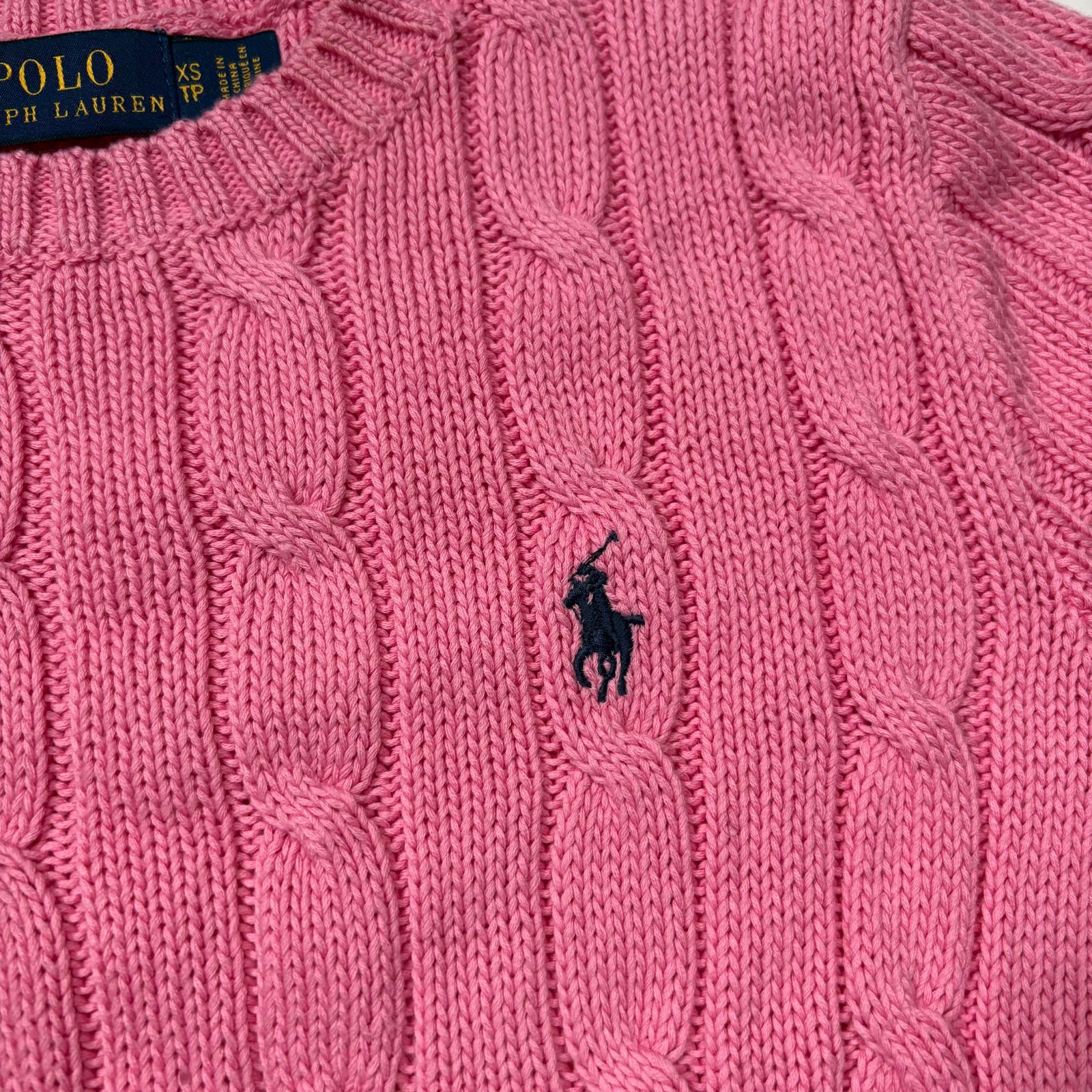 Polo Ralph Lauren ポロラルフローレン 半袖 ケーブル ニット ピンク