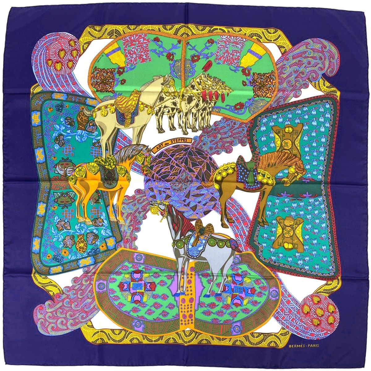 エルメス HERMES カレ 90 ART des STEPPES ステップ美術 スカーフ
