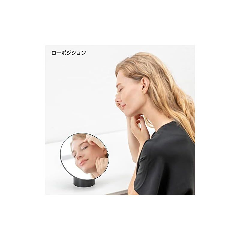 HORIUCHI MIRROR 高さ変更カンタン メイクアップミラー ブラック 卓上