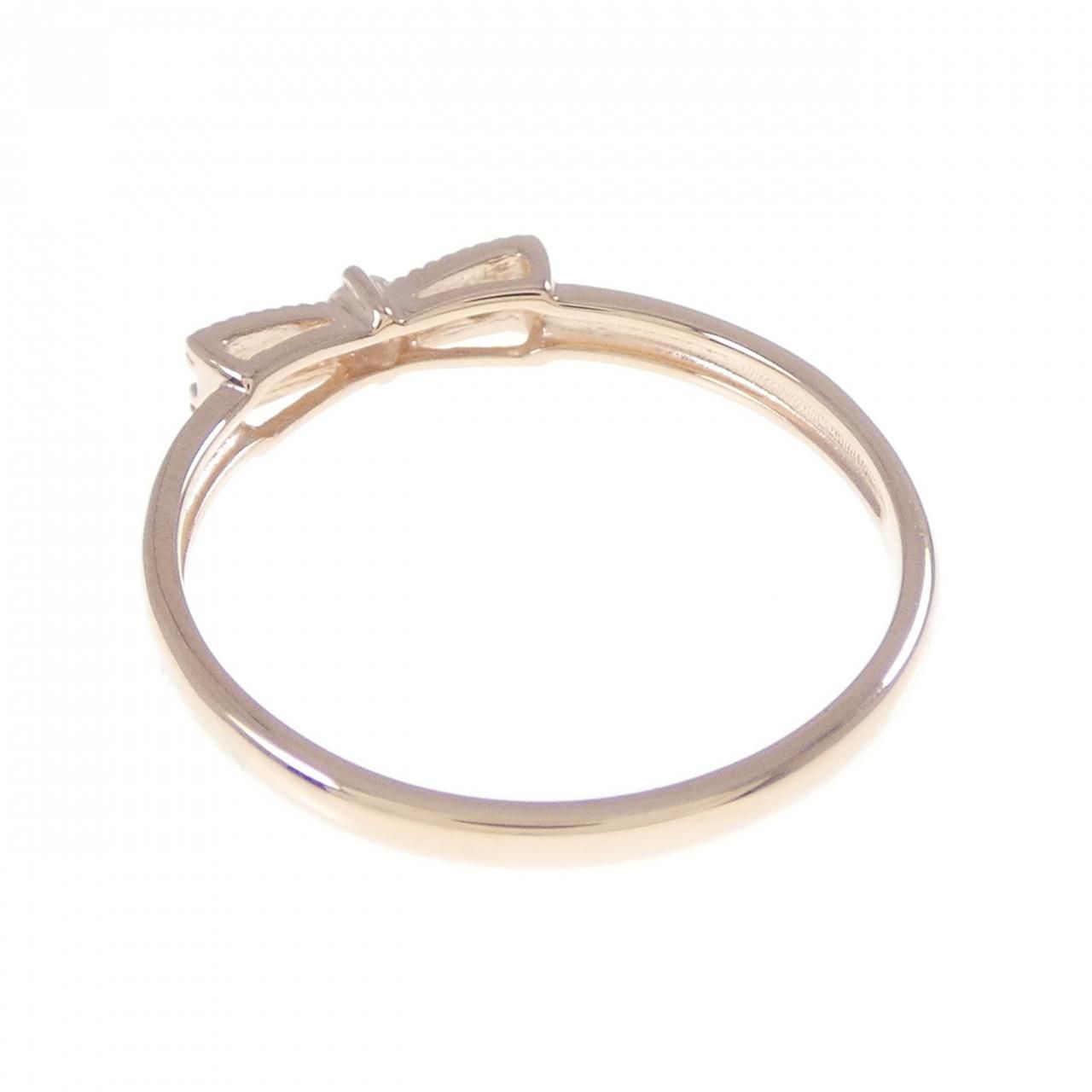 【週末価格】Vendome Aoyama ダイヤモンド リボンリング　K10 K10PG リボン ダイヤモンド リング K10PG ダイヤモンド リング