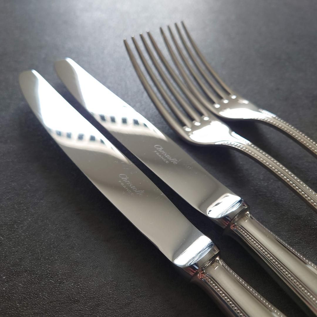 クリストフル パール テーブルナイフ 未開封 3点 美品 クリストフル パール テーブルサイズ 未開封含む 6点 - メルカリ