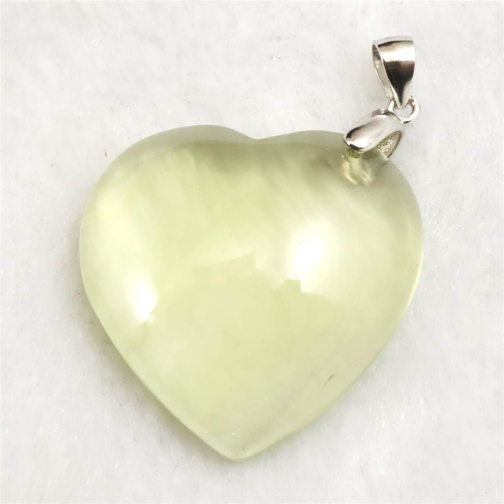 リビアンデザートグラス 28mmハートポリッシュ ペンダントトップ 8.7g