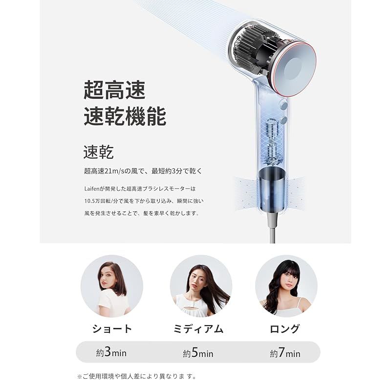 Laifen ライフェン ドライヤー SE 大風量 速乾 ヘアドライヤー 静音