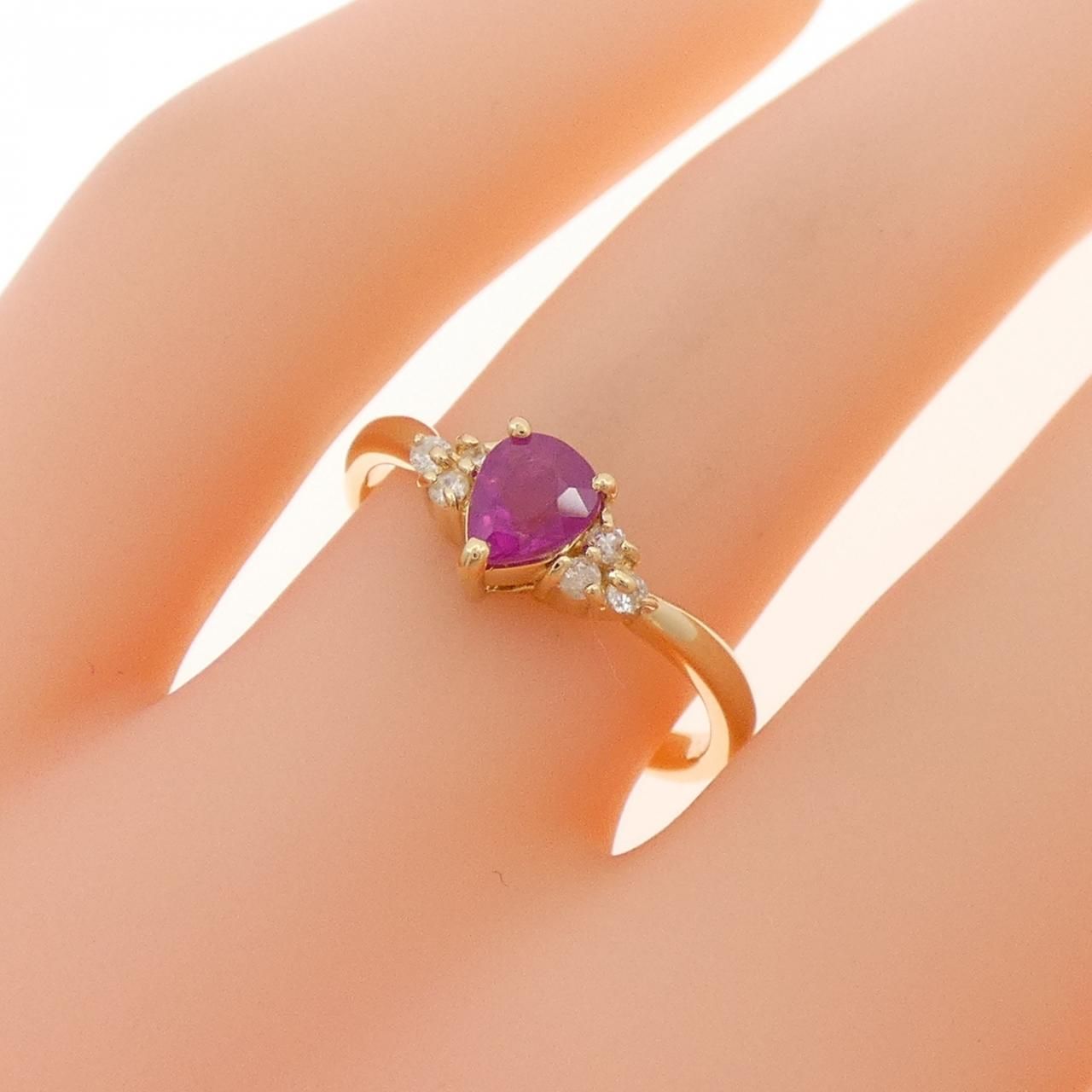 K18YG ルビー リング 0.49CT - メルカリ