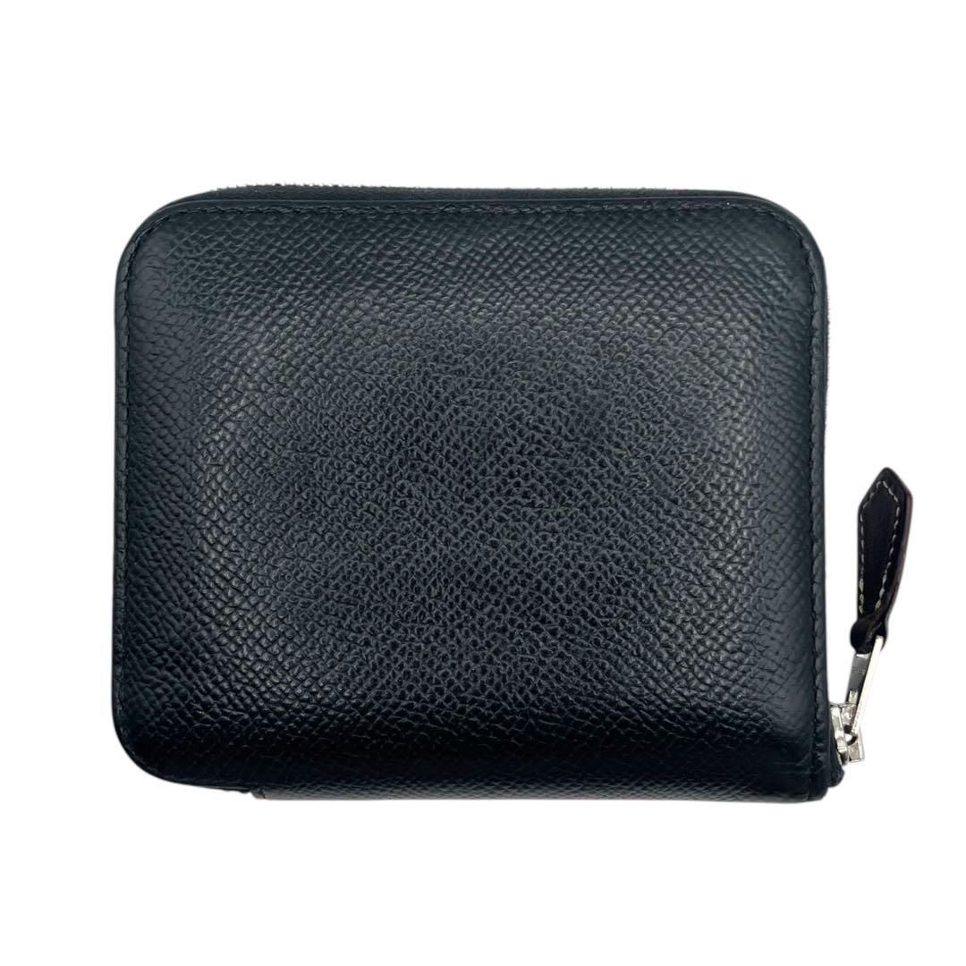 【新品未使用】HERMES アザップ シルクイン エルメス ブラック ミニ財布 HERMES エルメス アザップ シルクイン コンパクト ブラック/ カシス