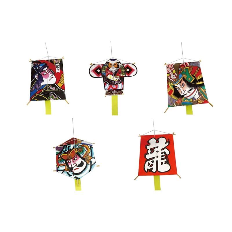 迅速発送】日本製 民芸品 日本凧 和凧 手作り ミニ凧 5柄アソート(龍