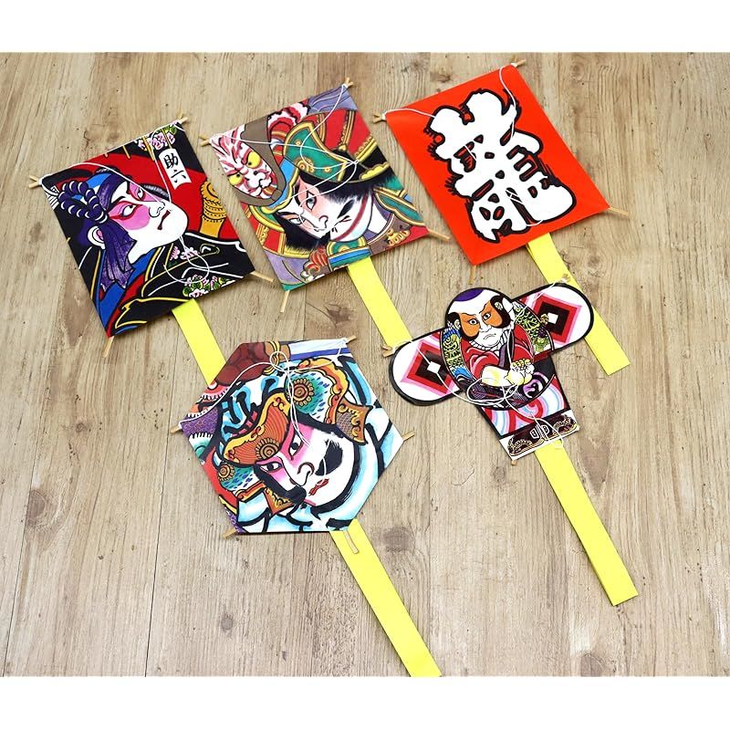 迅速発送】日本製 民芸品 日本凧 和凧 手作り ミニ凧 5柄アソート(龍