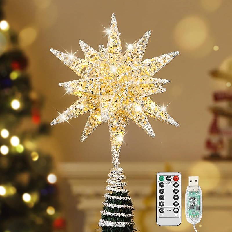 新品】 Lewondr クリスマスツリートップスター ツリー星 オーナメント