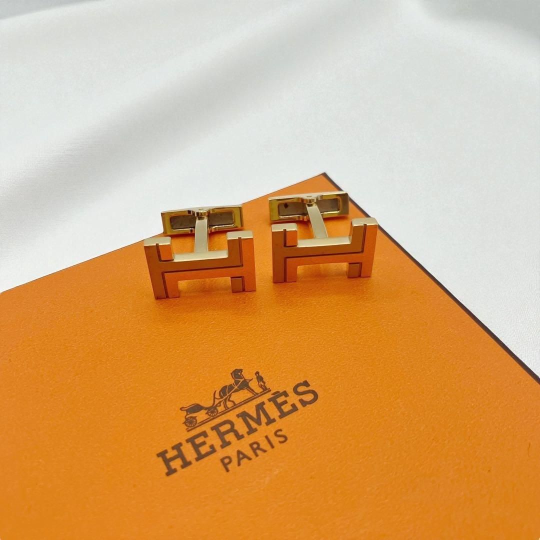 エルメス カフス Hオ カレ ゴールド カフリンクス